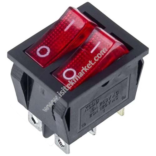 SU ISITICI ANAHTARI (ÇİFT) BALCIK KCD6 (250V, 16A), 6 KONTAK