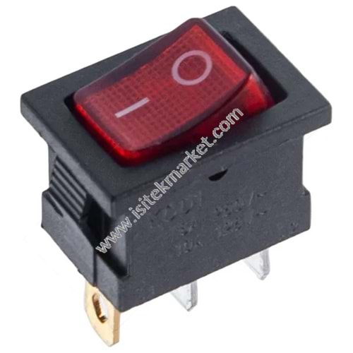 SU ISITICI ANAHTARI (TEKLİ) KCD1 (250V, 6A), 3 KONTAK