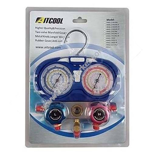 KLİMA EL ALETLERİ BAKIM SETİ MANIFOLD TAKIMI HORTUMSUZ AITCOOL HMG-2- R 1234 YF
