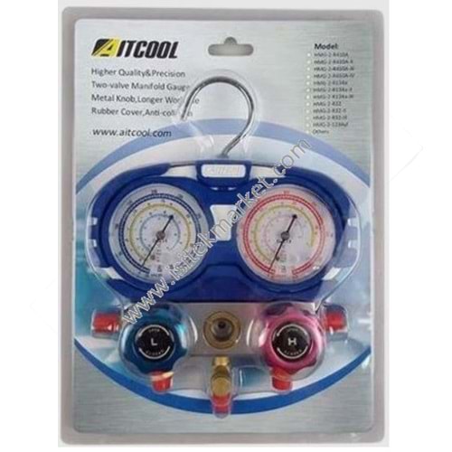 KLİMA EL ALETLERİ BAKIM SETİ MANIFOLD TAKIMI HORTUMSUZ AITCOOL HMG-2- R32