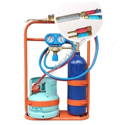 KLİMA EL ALETLERİ OKSİJEN KAYNAK SETİ DOLDURULABİLİR TÜP 6 LT PİKNİK TÜPLÜ GERİ TEPME EMNİYETLİ