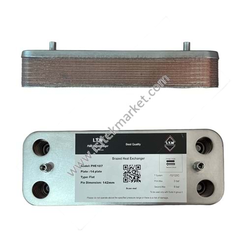 PLAKALI EŞANJÖR ITM1901444 14PL 142mm - ARS EGİS-II / CLAS/ GENUS EVO/ CARES/ALTEAS